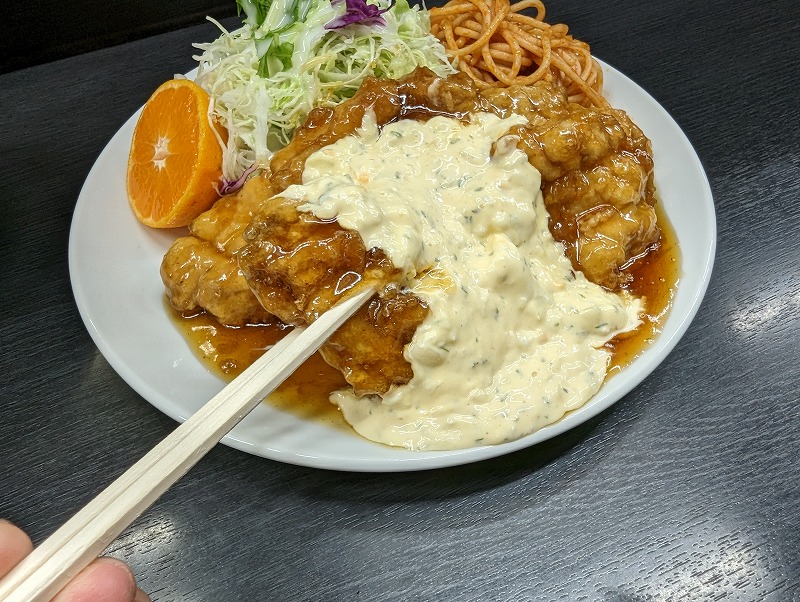 宮崎市清武町の「竜宮ラーメン」で食べたチキン南蛮定食8