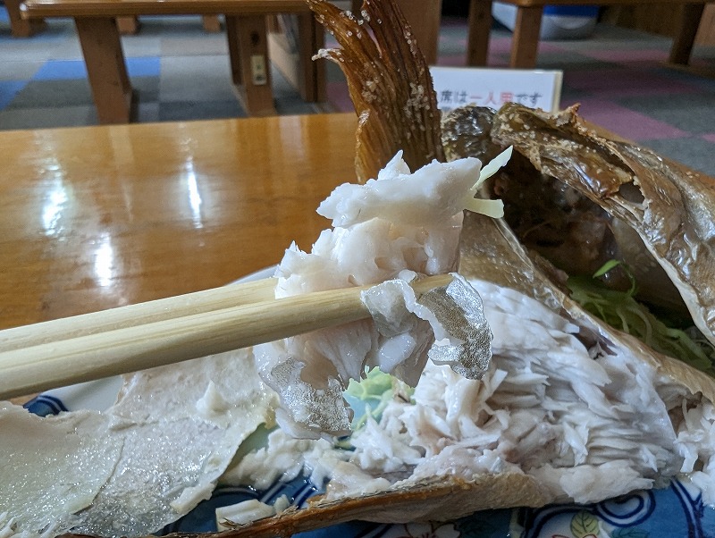 宮崎市清武町の「いなか家定食の店」ランチで食べたカマ塩焼11