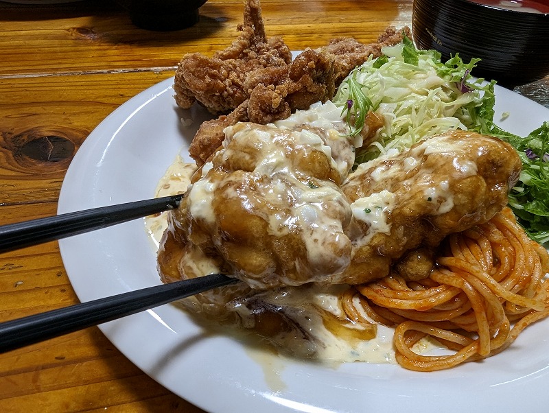 宮崎市の「樹のめし家」で食べたコンビ定食(チキン南蛮・唐揚げ)5