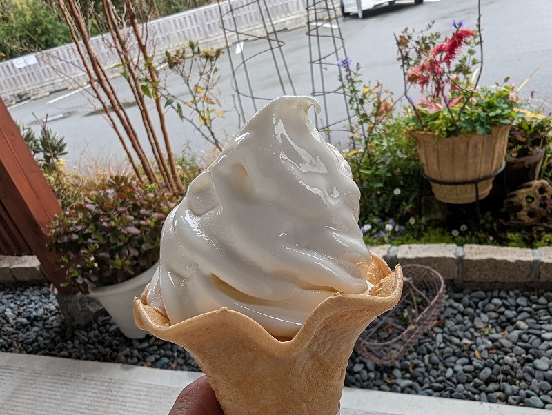 宮崎市清武町の河野文菓堂で食べた甘酒ソフトクリーム2