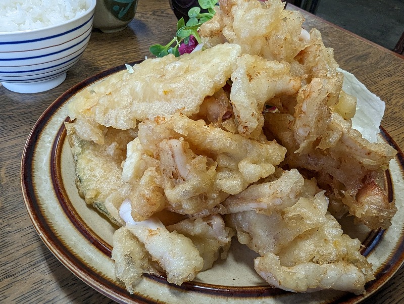 宮崎市江平中町の大吉食堂で食べたイカ天定食2