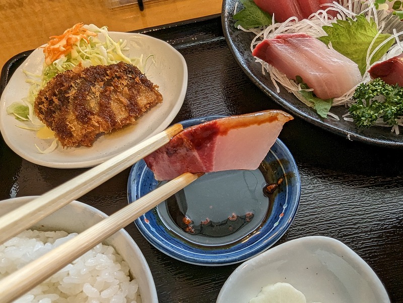 延岡市の「ふらっとごはん。」で食べたお刺身定食6