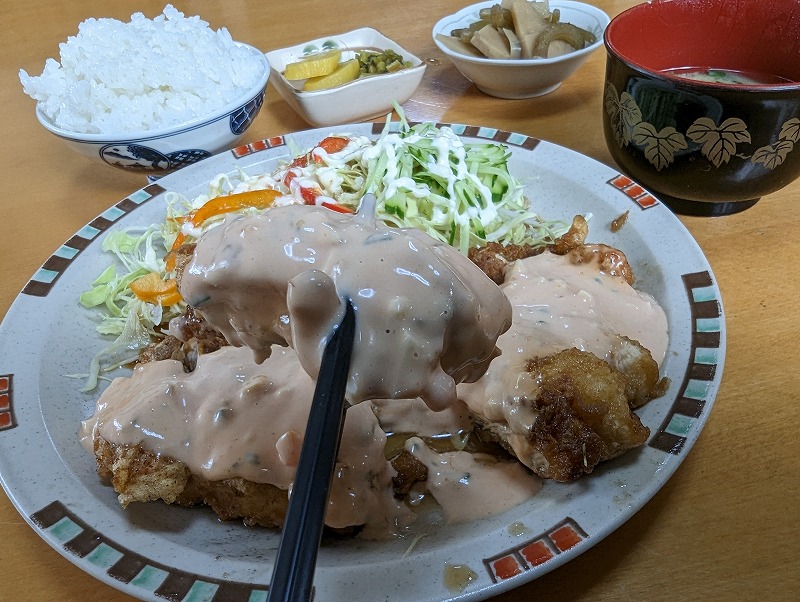  宮崎市佐土原町の「お食事処 里」で食べたチキン南蛮定食6