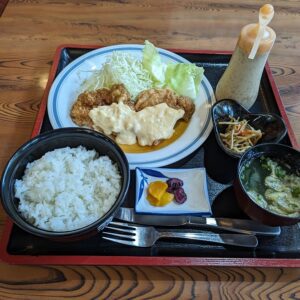 都農町の田舎家で食べたチキン南蛮定食