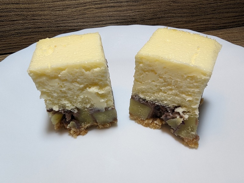 日南市の「おれんじ亭」で購入し自宅で食べた「お芋とあんこのチーズケーキ」2