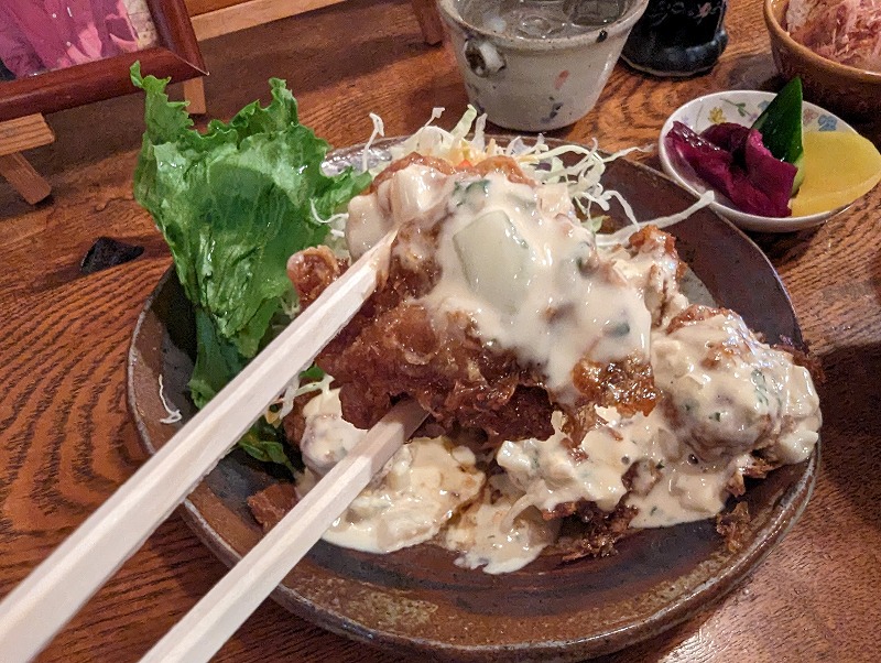 日南市飫肥の「珈琲とお食事の家 喫茶 園」で食べたチキン南蛮定食8
