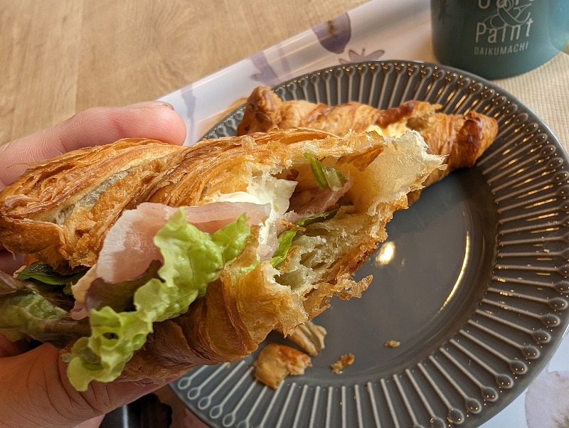 宮崎市大工町のCafe&Paint DAIKUMACHIで食べた「ハムチーズサンド」3