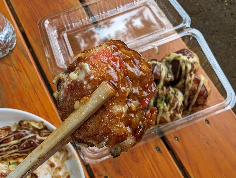 宮崎市のお好み焼き まぁちゃんで買って食べた「たこ焼き」4