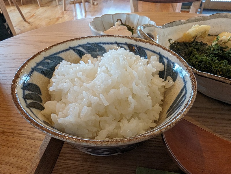 宮崎市佐土原町の「がくのだいどころ」で食べたタイ天ぷら磯のりあんかけ定食2