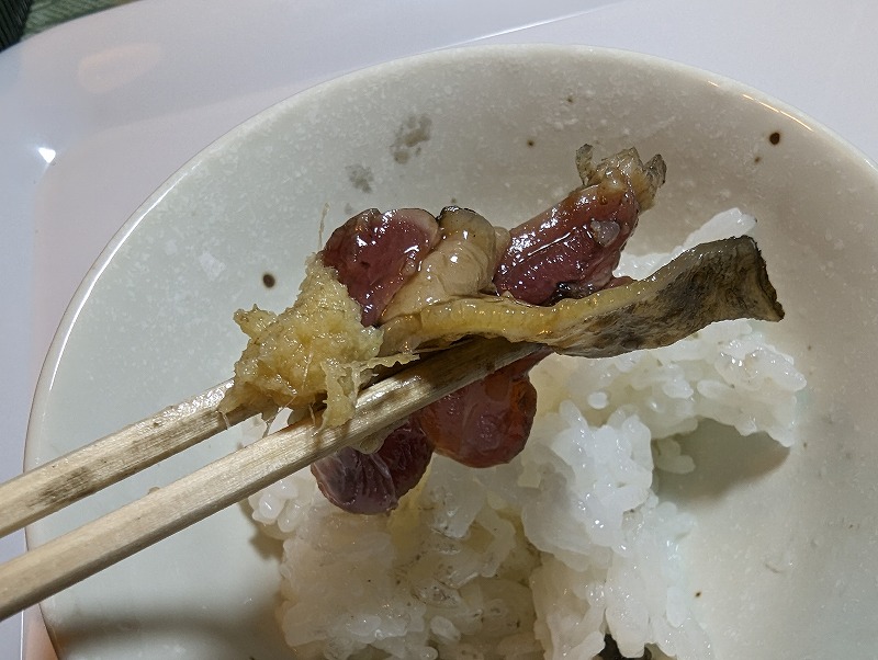 宮崎市下北方の「炭火焼 地山鶏」で購入して自宅で食べた炙り刺5